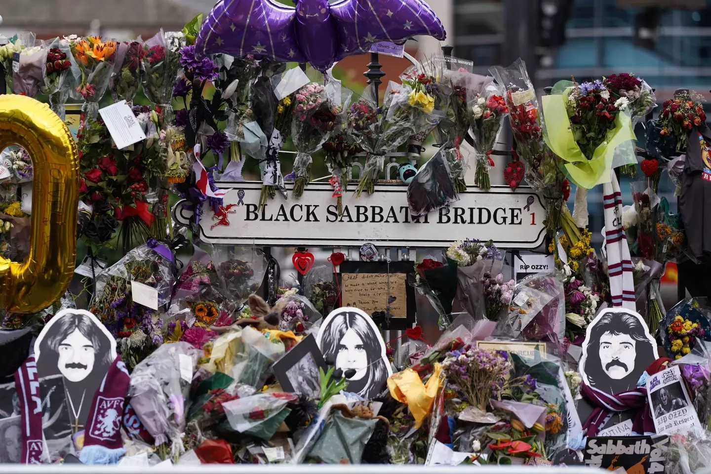 Tributes have been laid for Ozzy at Black Sabbath bridge (Alexopoulos/Anadolu via Getty Images)
