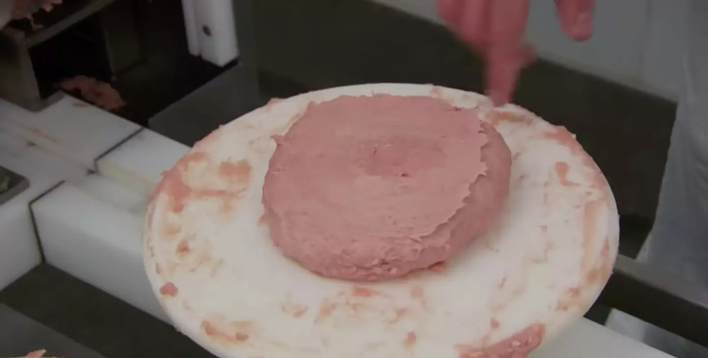 The meat is shaped into circular patties.