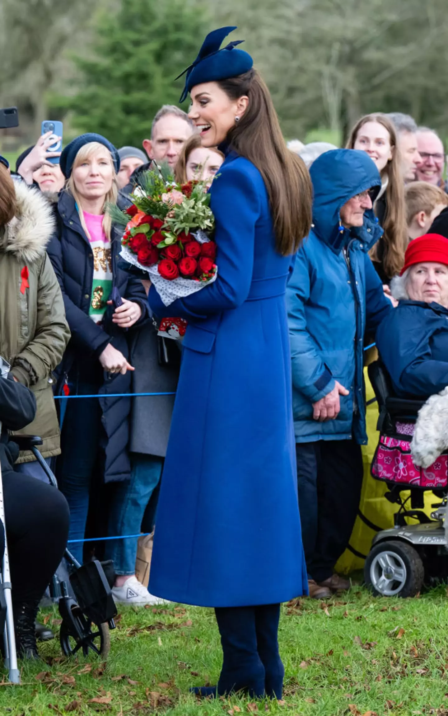 The Princess at the Christmas morning service at Sandringham Castle.