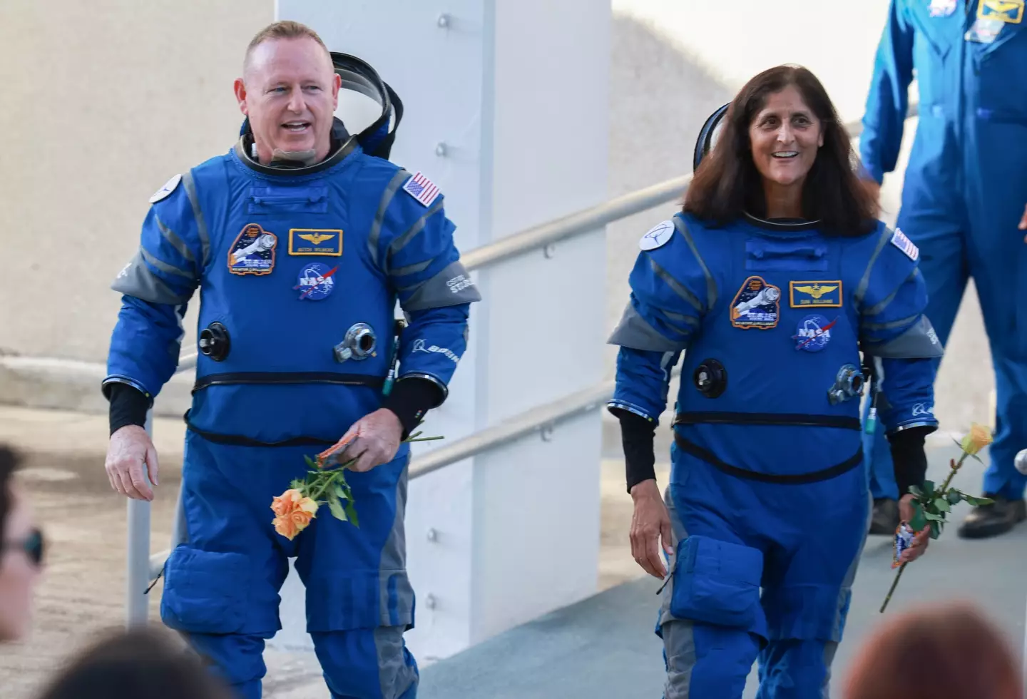 Butch Wilmore and Suni Williams pictured last year before their eight day mission turned into nine months (Joe Raedle/Getty Images)