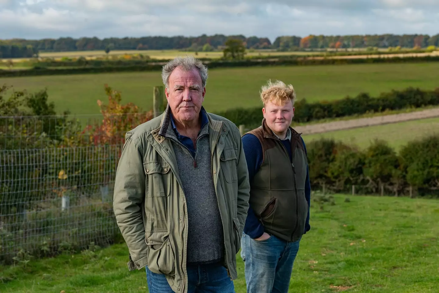 Kaleb Cooper and Jeremy Clarkson together on the farm.