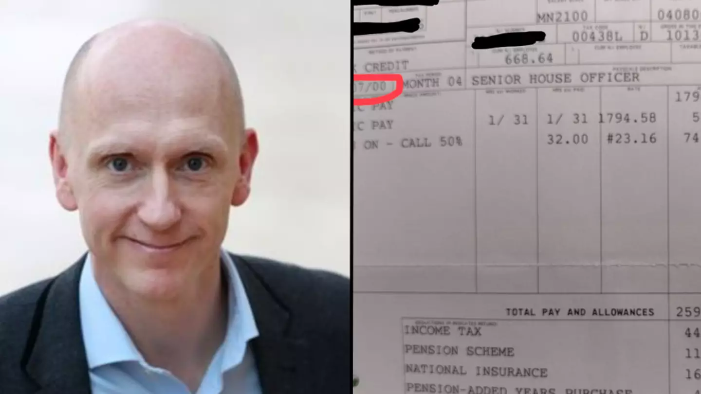 Doctor shares payslip from 2000 to show just how little pay has gone up in 22 years