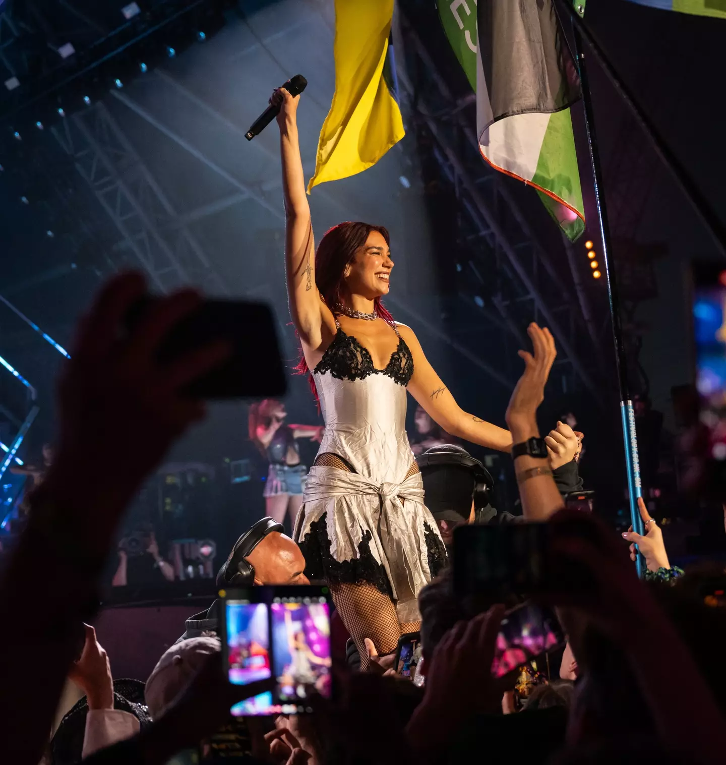 Dua Lipa headlined the Pyramid Stage last night (28 June). (Samir Hussein/WireImage)