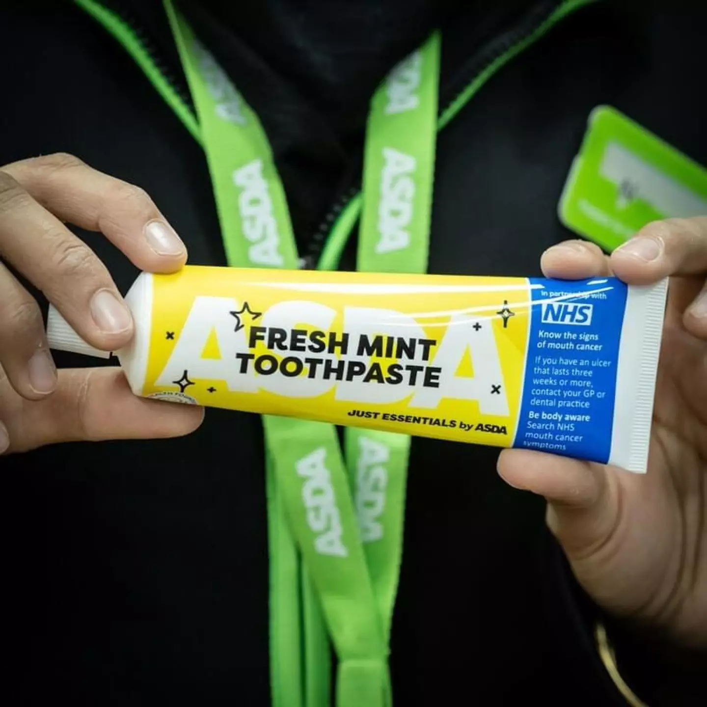 Retail giant Asda will now sell oral hygiene products featuring NHS advice about mouth cancer (Asda)