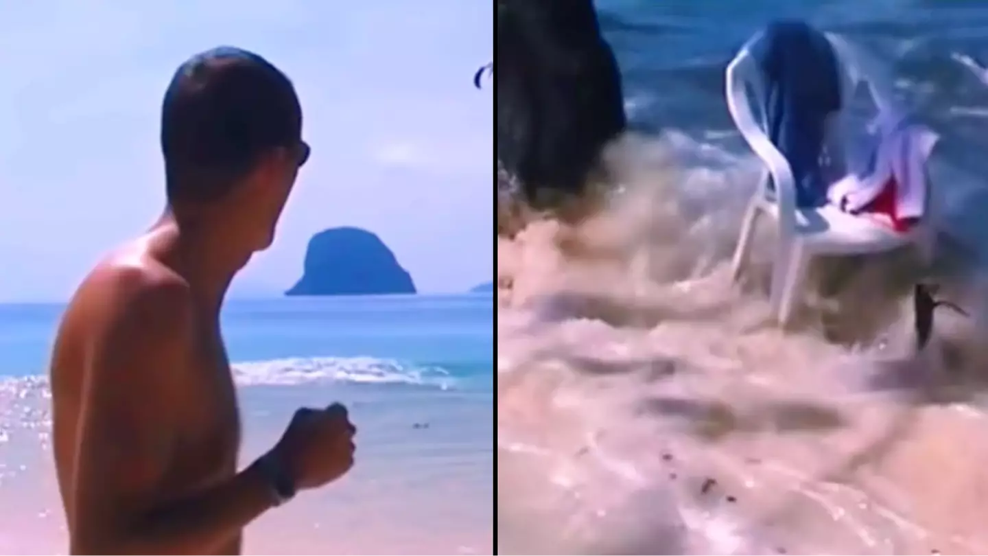 Man oblivious that he's filming first waves of 2004 tsunami that killed 220,000 people