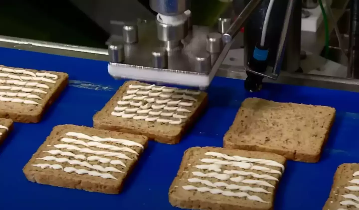 The video also showed how machinery can speed up the process of sandwich making tasks like adding mayonnaise.