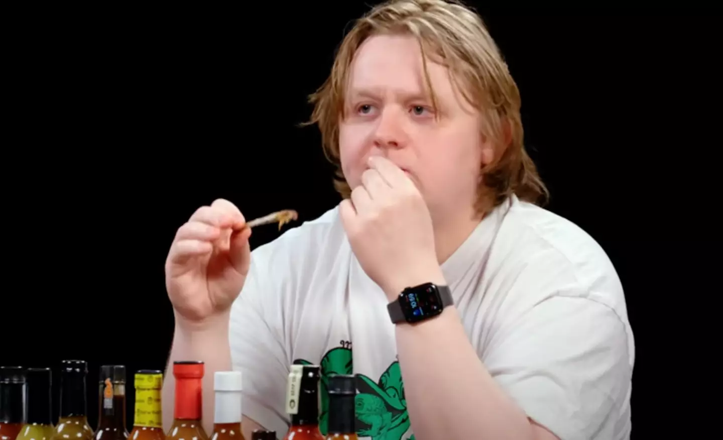 Capaldi took on Mako Snake hot sauce by The Spicy Shark.