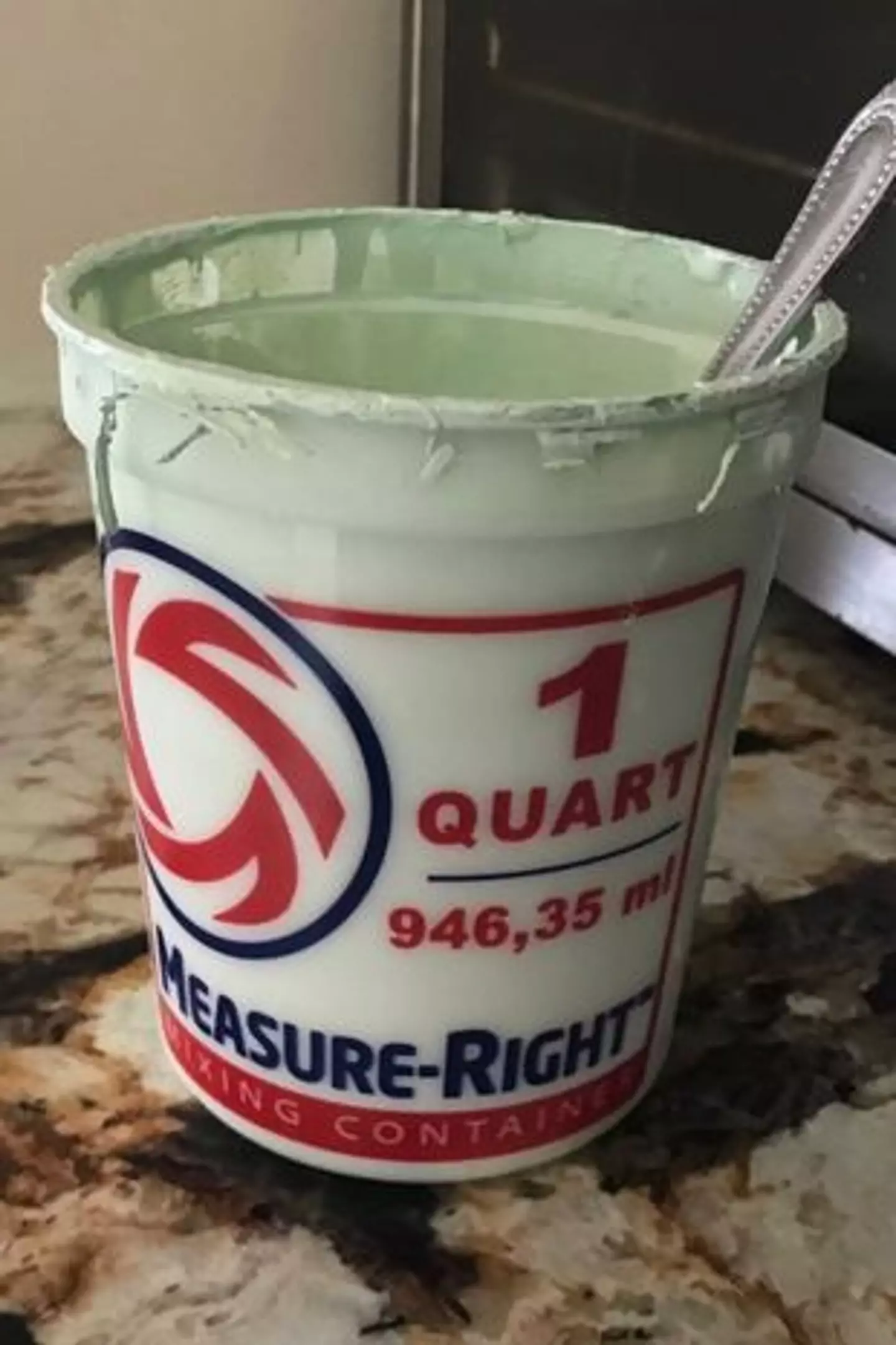 The paint he thought was yoghurt.