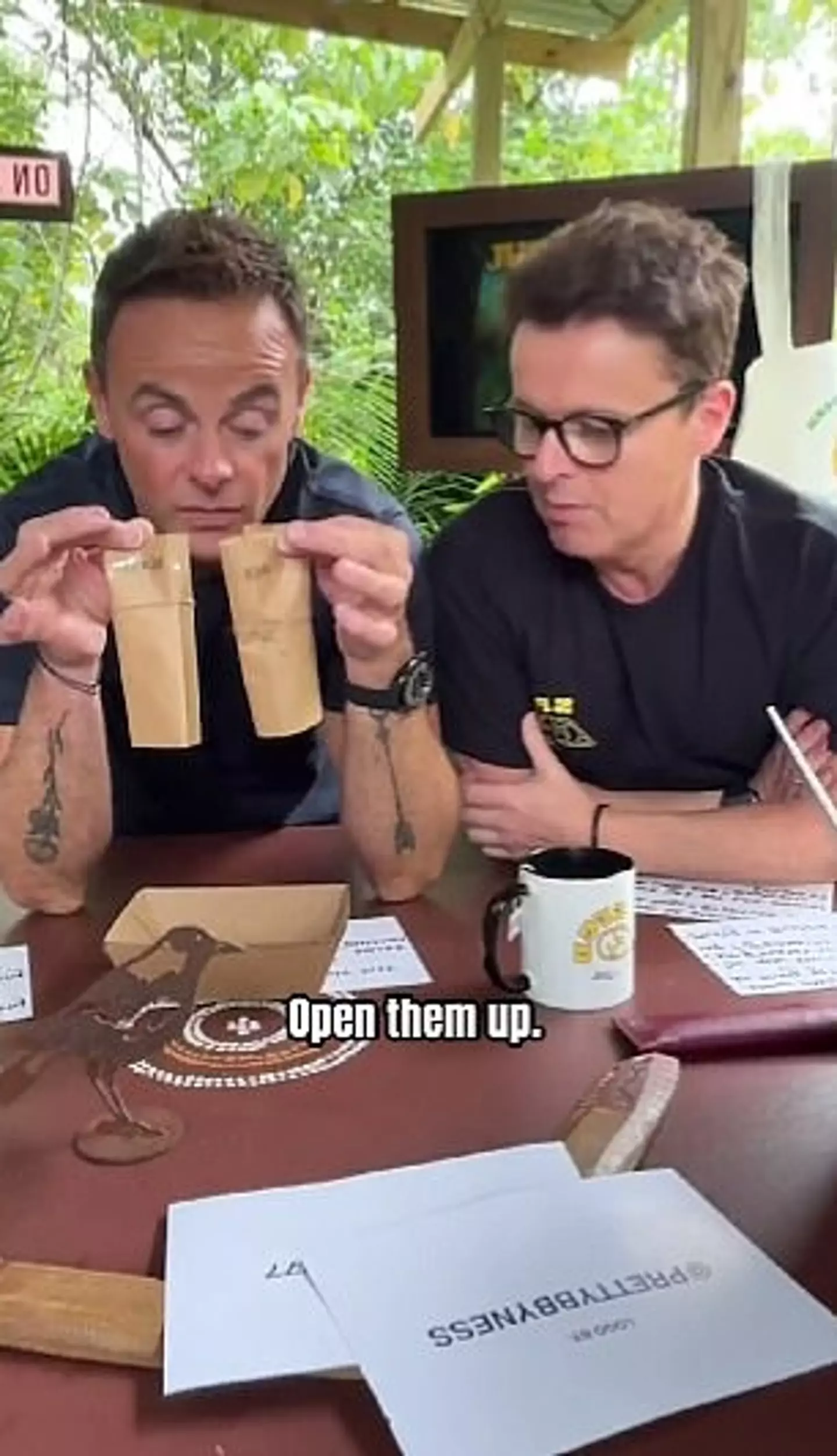 Ant and Dec showcased what this year's I'm A Celeb campmates had to eat during their time in the jungle (TikTok/@antanddec)