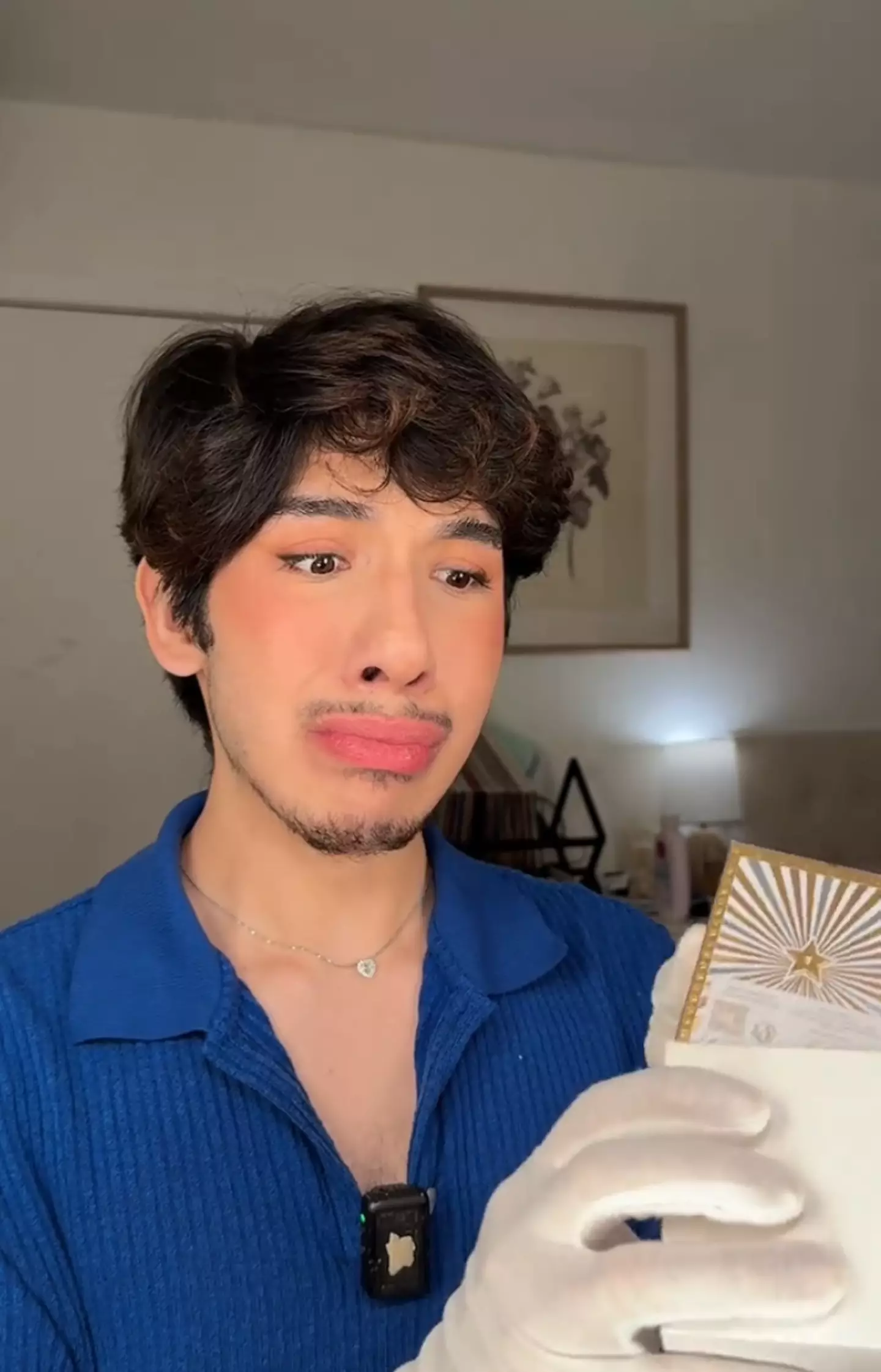 The influencer wasn't too impressed by the $1,000 calendar (TikTok/@bluesuarez)