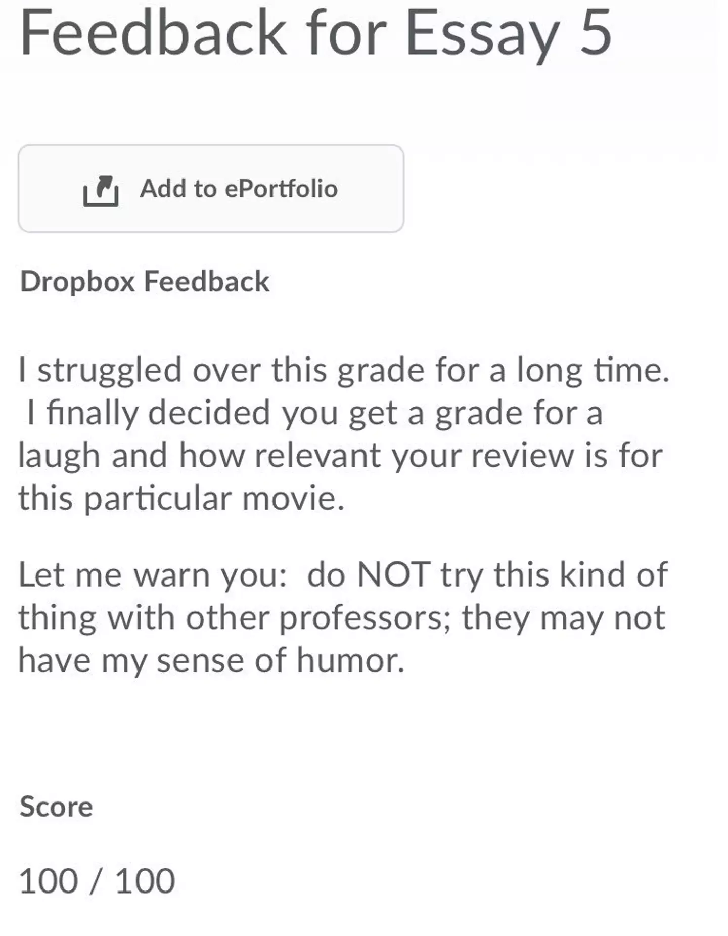 Her professor couldn't help but be amused - however, not all teachers were as supportive of her pushing her luck (X/@alligarrett10)