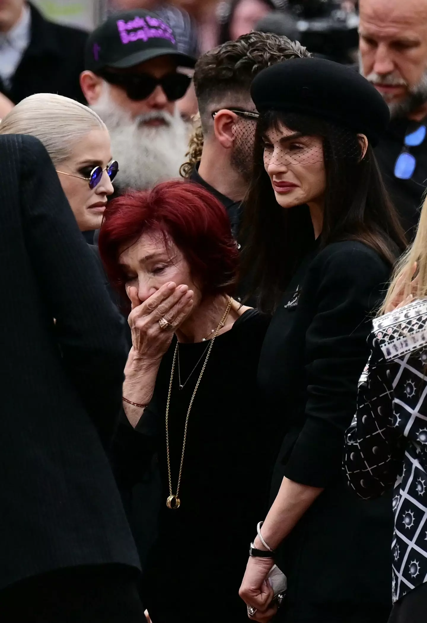 Aimee made a rare public appearance at the rockstar's funeral yesterday (BEN STANSALL/AFP via Getty Images)