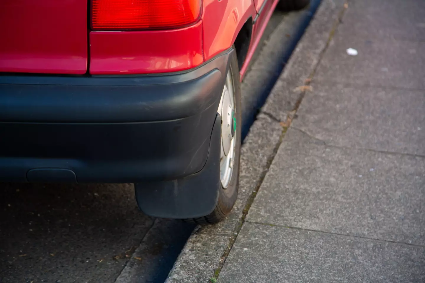 Motorists should not mount curbs.