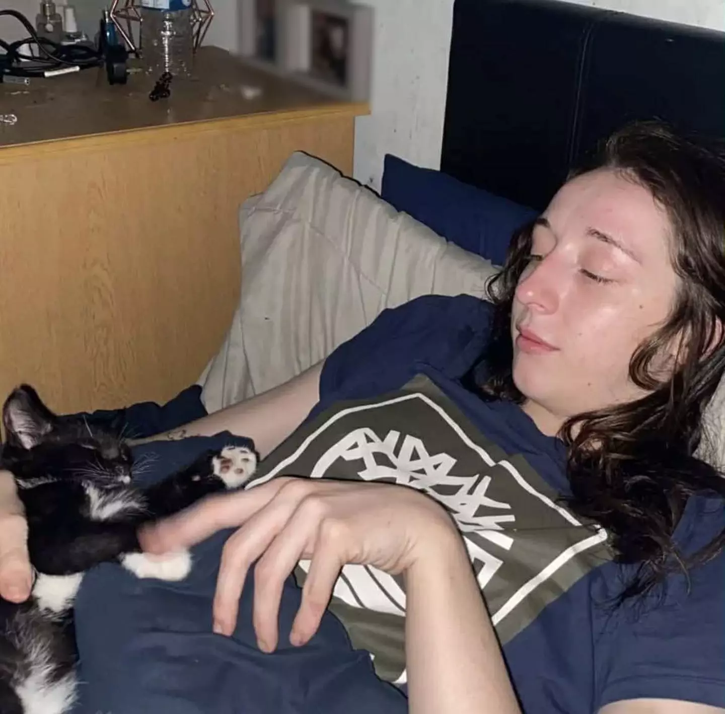 Courtney said she became 'bed bound' and would lie in her own urine for days on end - while blaming the smell on her cats (Kennedy News and Media)