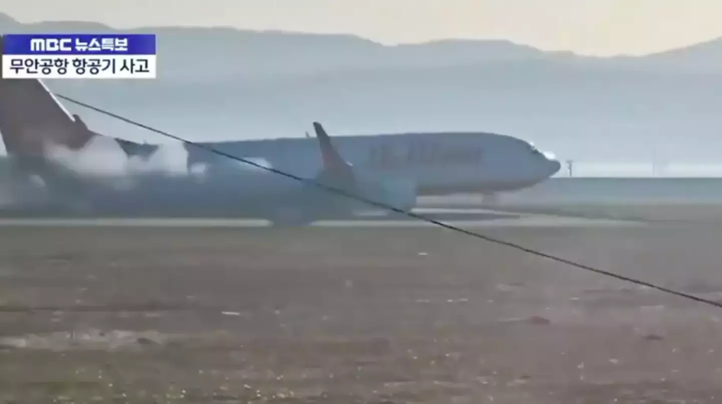 The Boeing 737-800 burst into flames after the collision (X)