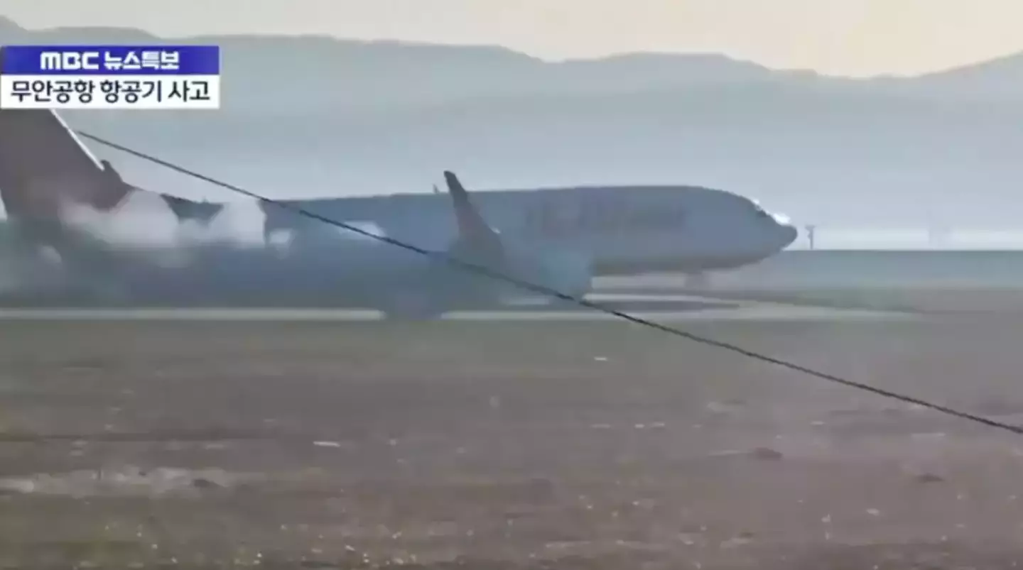 The airplane burst into flames upon impact (X)