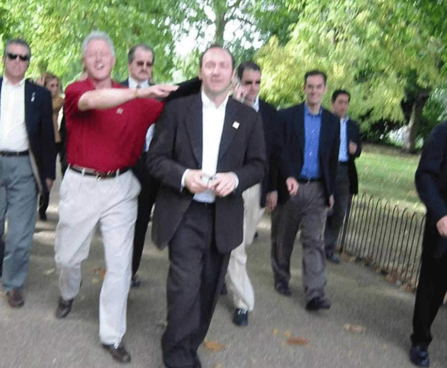 The pair were also pictured in what appears to be a park (Department of Justice)