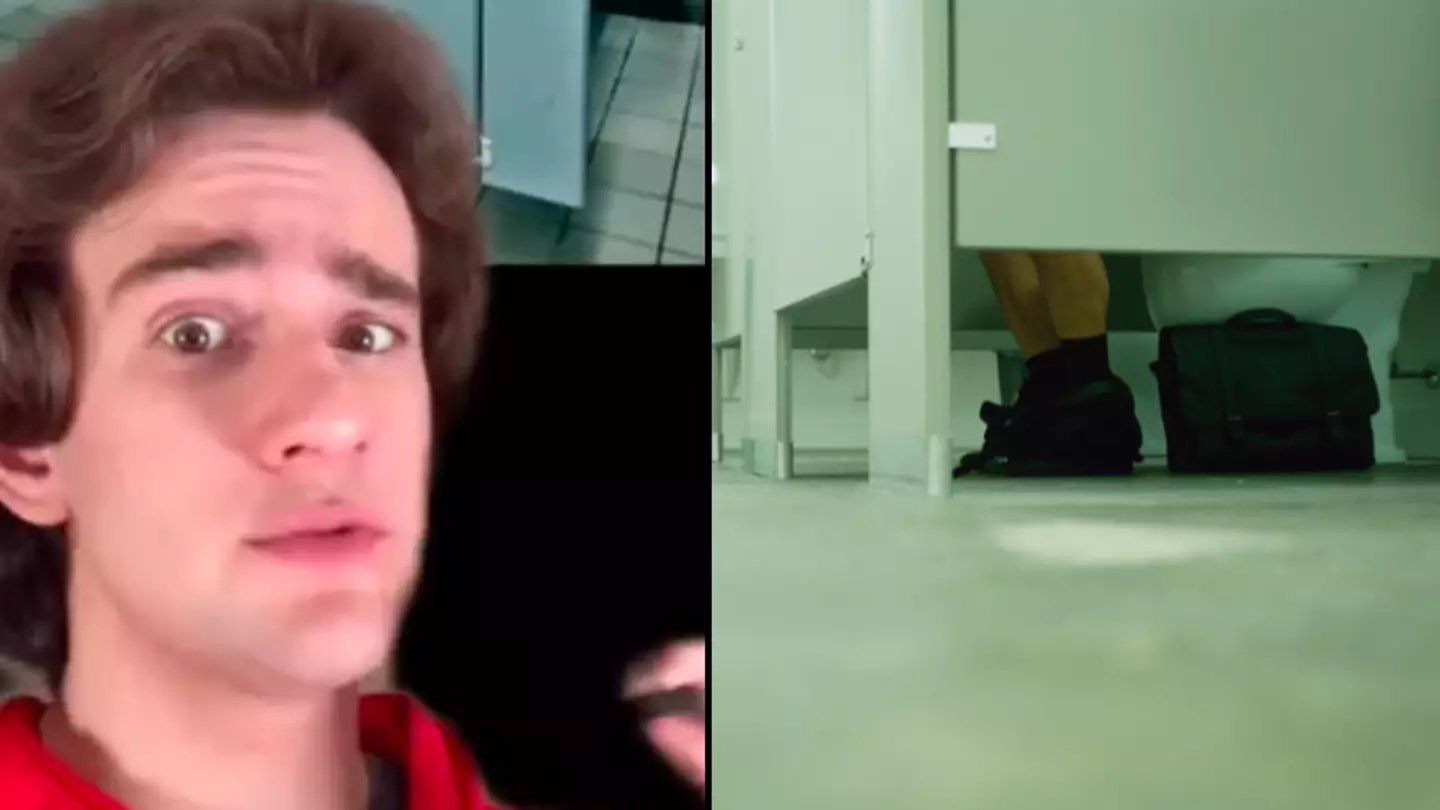 Reason public bathroom doors don't touch the ground