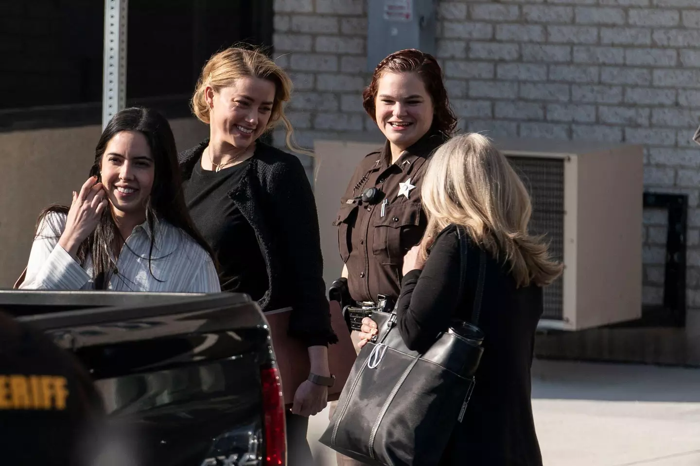 Amber Heard outside court.