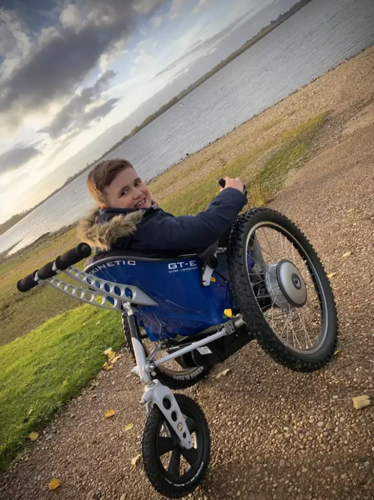 Zach Holland with the all-terrain wheelchair LADbible readers helped pay for.