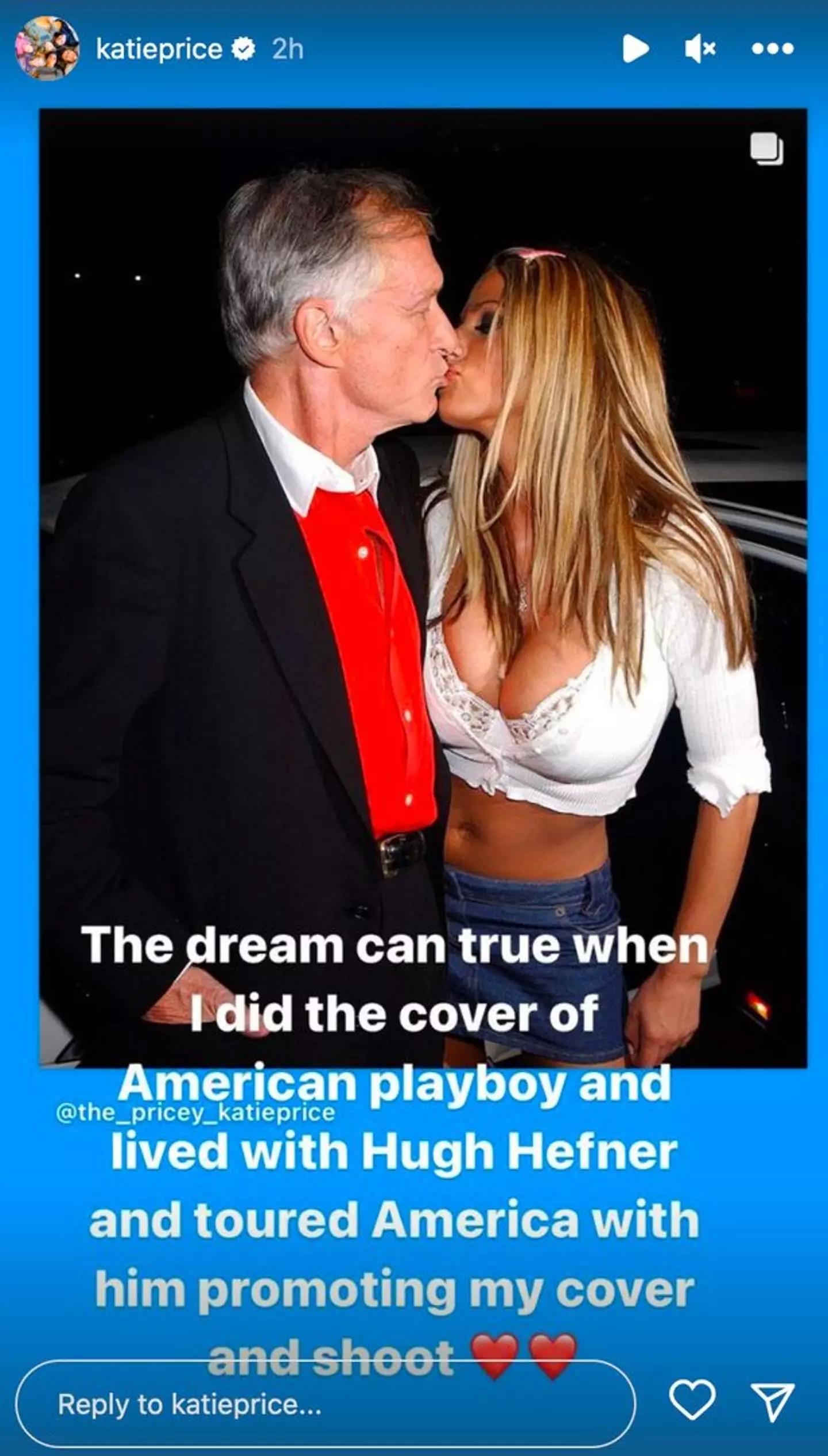 Katie Price shared the photo with Hugh Hefner on Instagram.