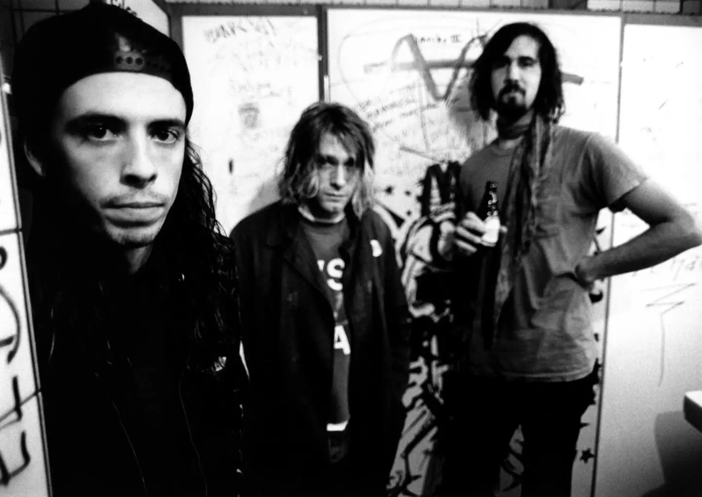 Dave Grohl, Kurt Cobain and Krist Novoselic of Nirvana. (Paul Bergen/Redferns)
