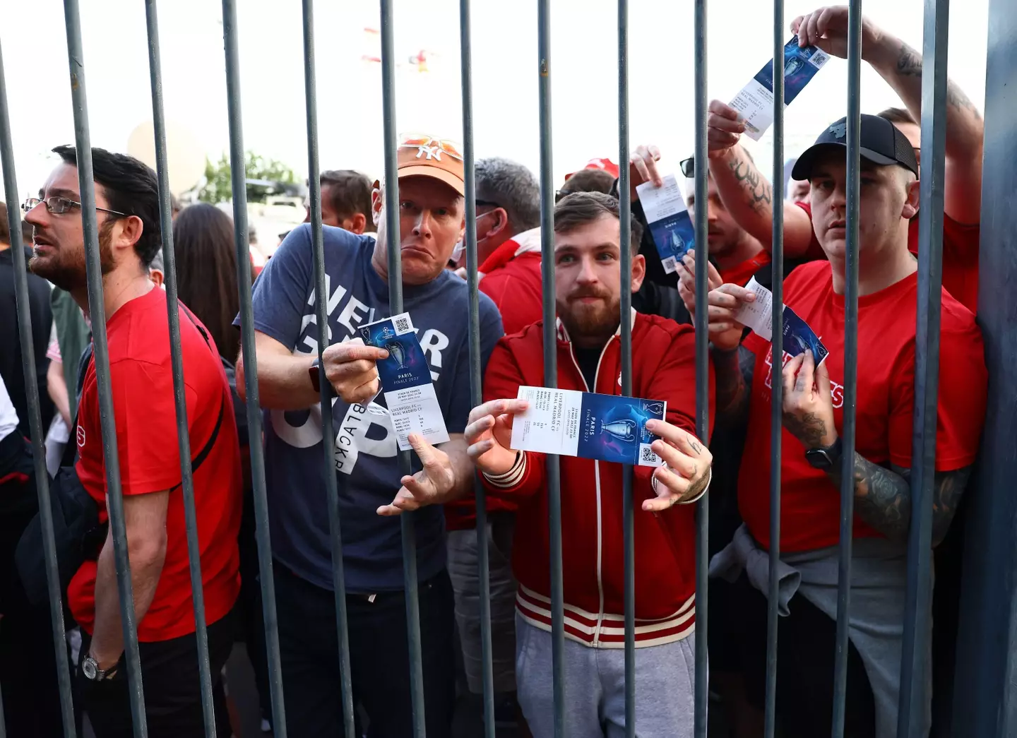 Many of the fans stuck outside claimed to have tickets.