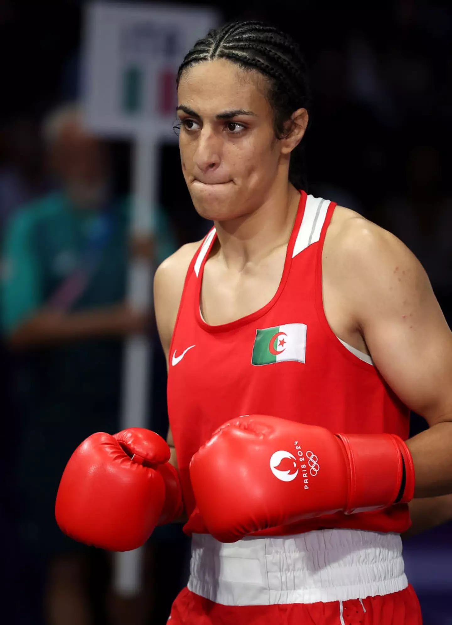Boxer Imane Khelif has won gold in the Olympics welterweight final. (Richard Pelham/Getty Images)