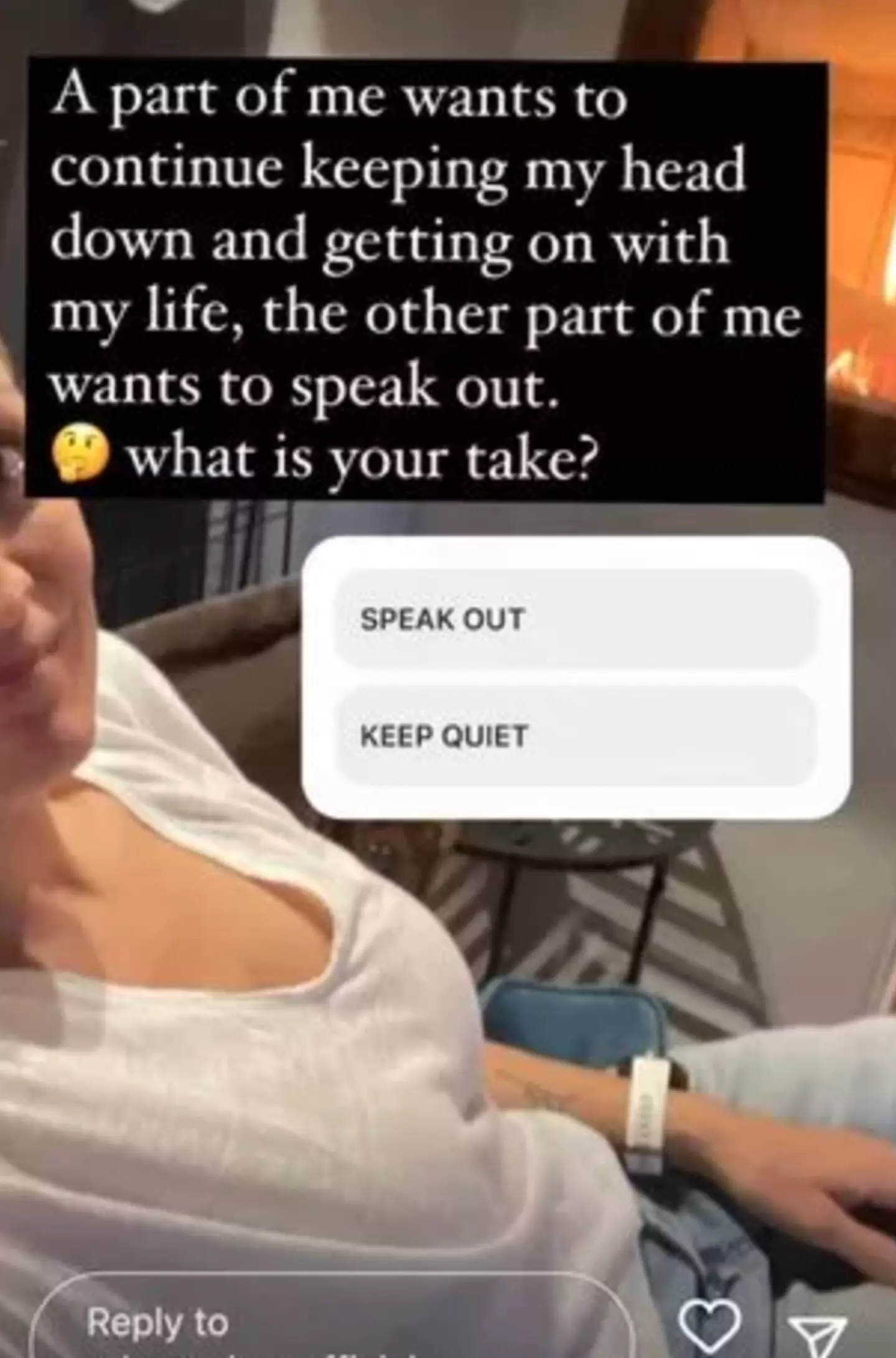 Rebecca Loos shared a poll on Instagram.