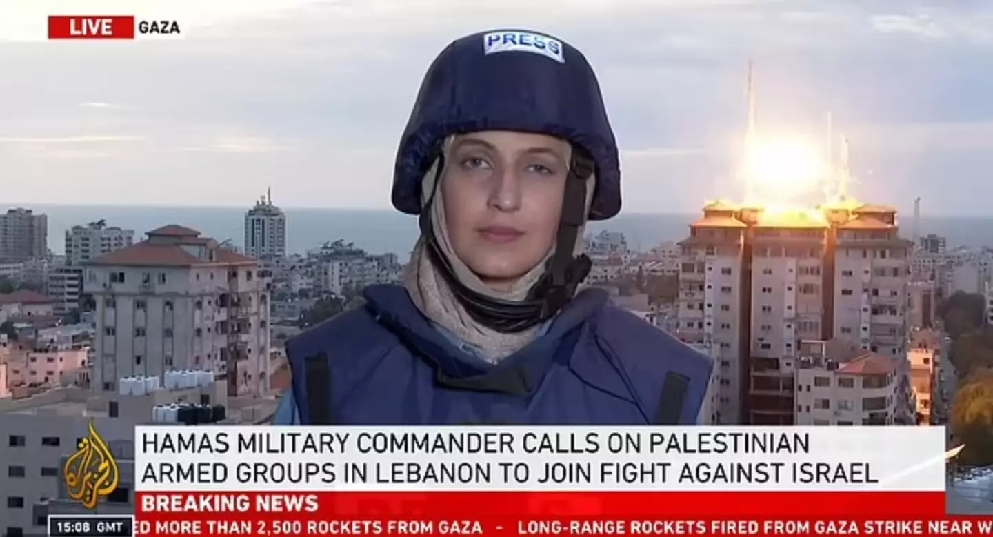 The reporter was broadcasting live from Gaza.