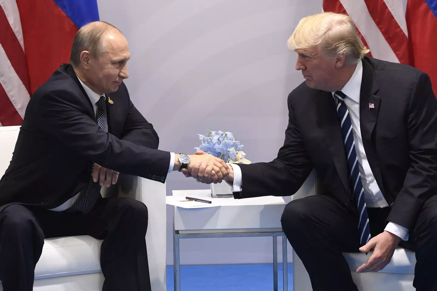 The pair first met face to face in 2017. (SAUL LOEB/AFP via Getty Images)