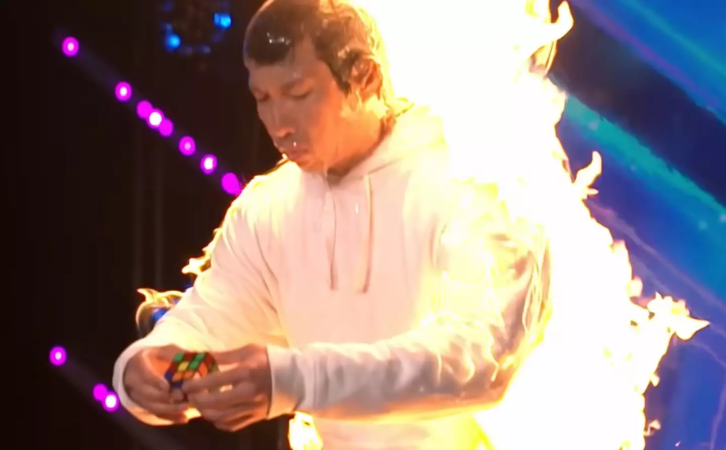 Viewers were shocked to see a man being lit on fire as he tried to solve the puzzle and many thought once was quite enough.