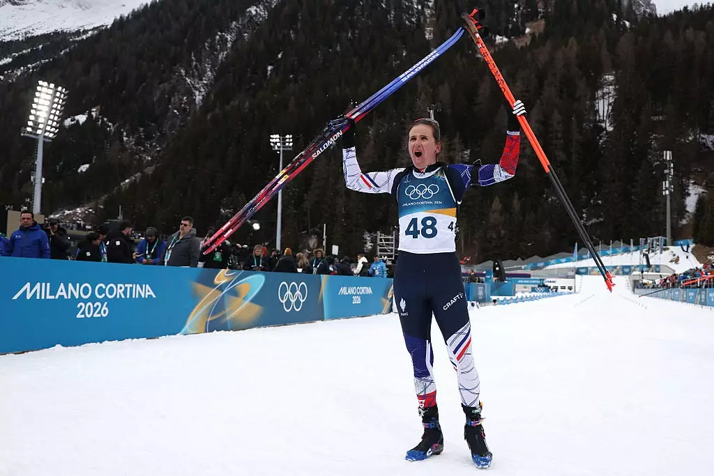 Simon celebrated her win, after her suspended ban meant she could compete (Photo by Harry How/Getty Images)
