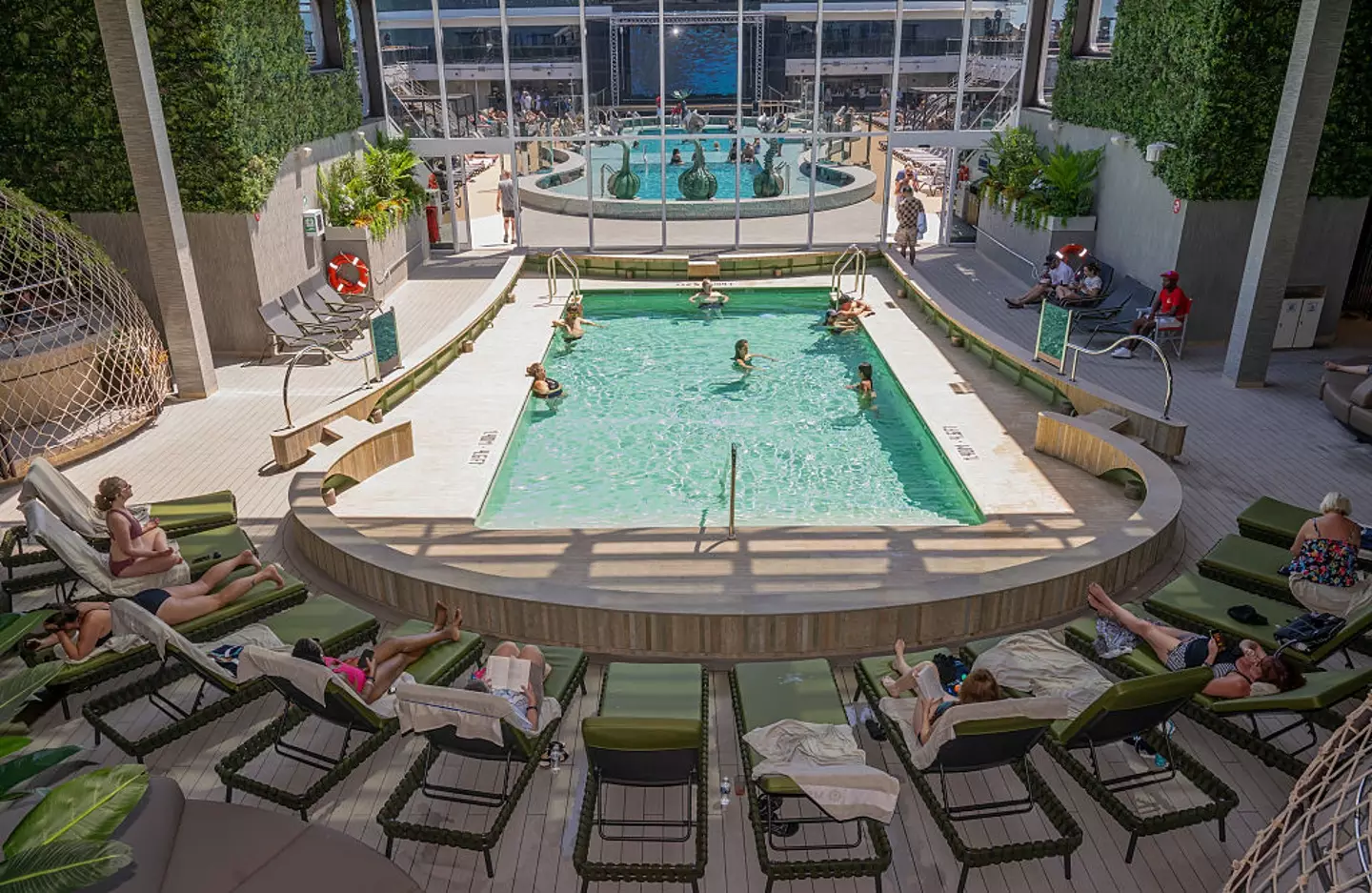 There are seven pools and 13 whirlpools to enjoy aboard World America (Anthony Devlin/Getty Images for MSC World America)