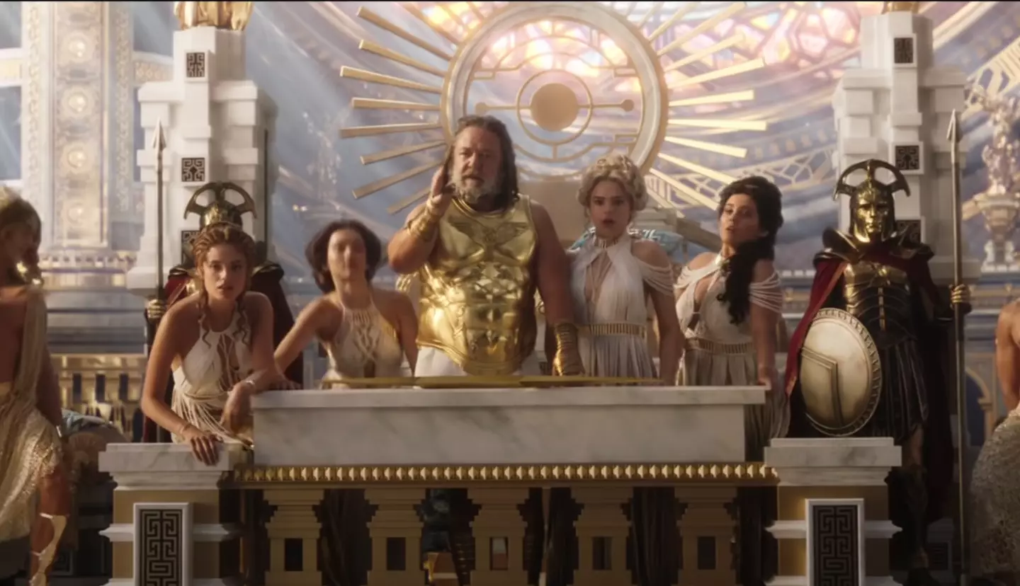 Russell plays Zeus in the new movie.