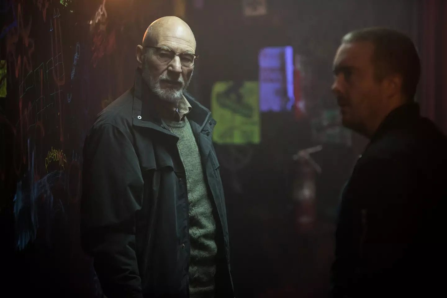 Patrick Stewart plays a neo-Nazi in Green Room.
