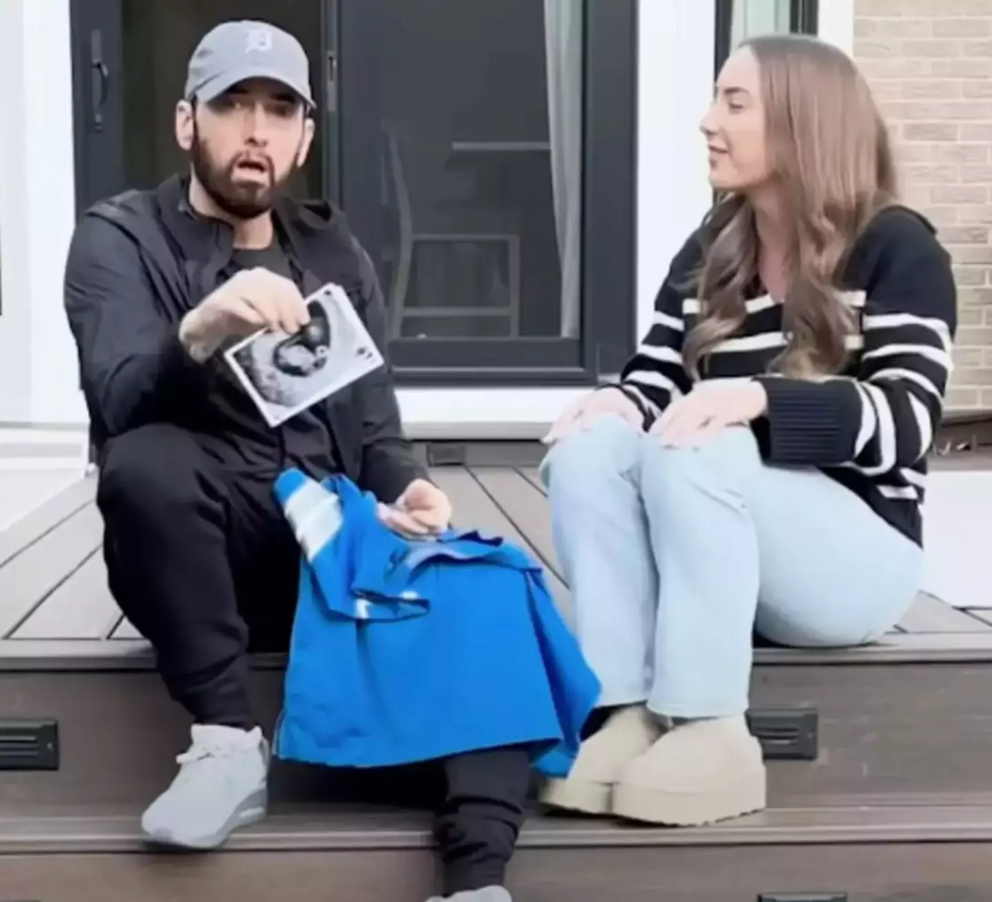 Hailie Jade surprised her famous father with the news he was going to be a grandad last year (YouTube/EminemMusic)