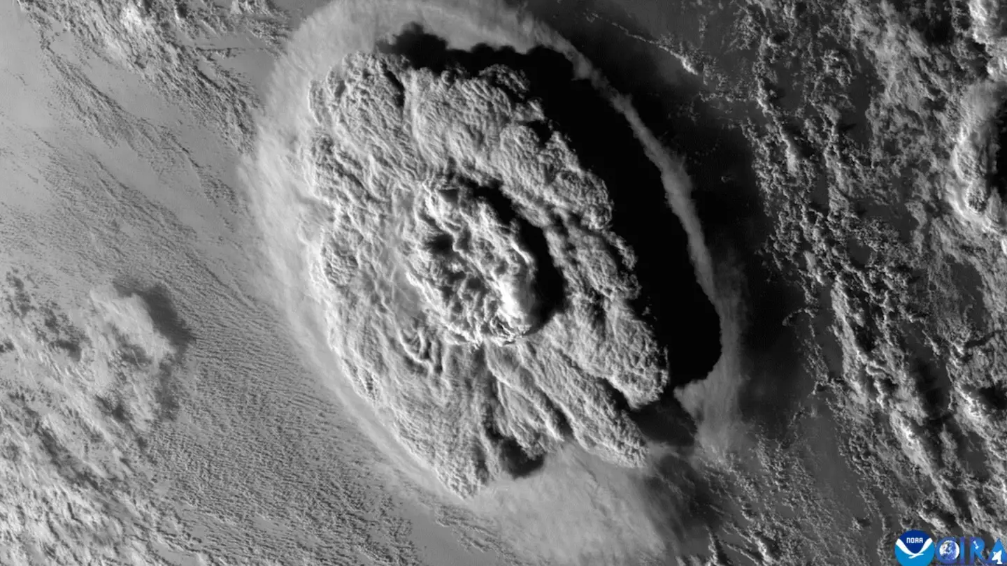 A volcano eruption three years ago was so massive it was caught on camera from space