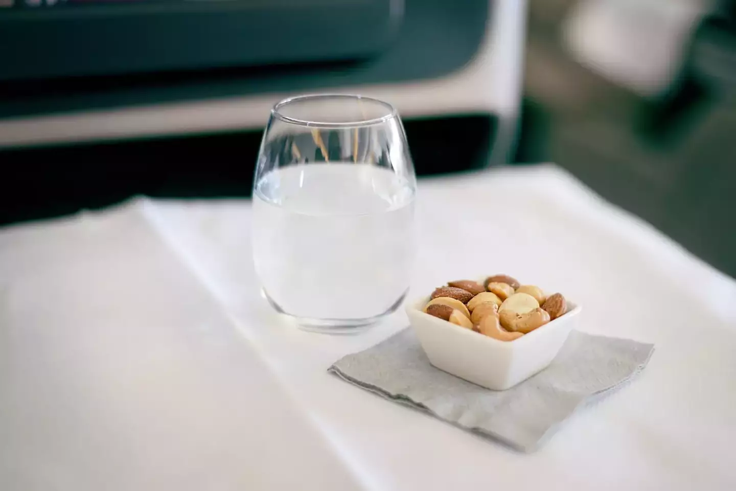 A little pack of nuts is a popular plane snack.