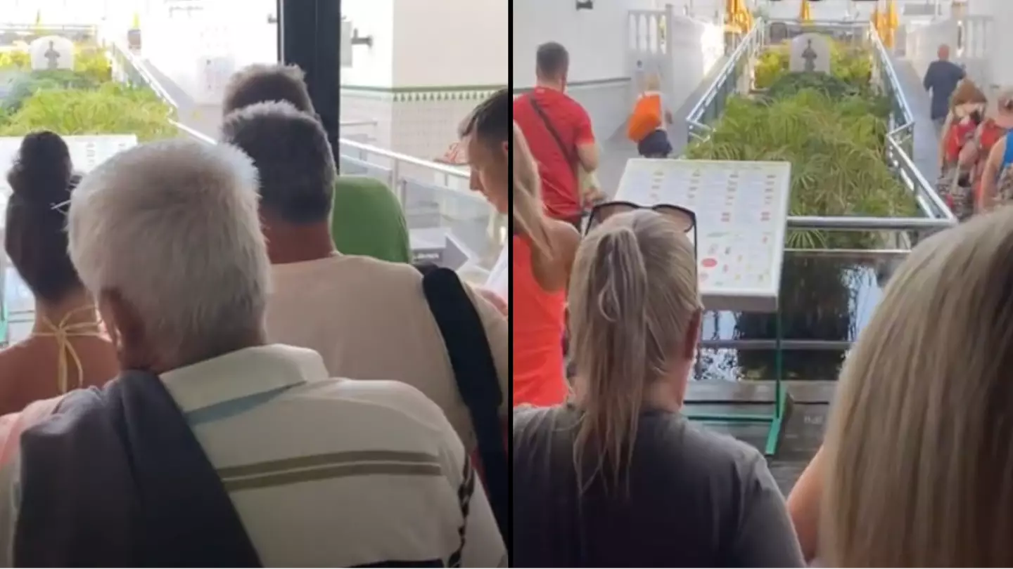 Holidaymakers branded 'sad' as they race through hotel doors after they're opened in fight for sunbeds