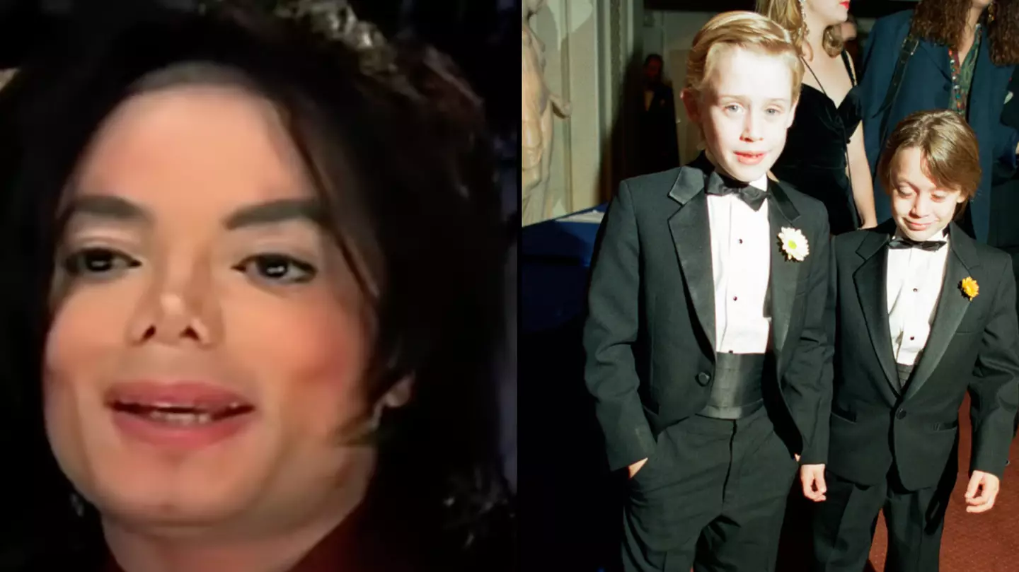 Michael Jackson said he kept the footage of him sleeping in bed with Macaulay and Kieran Culkin