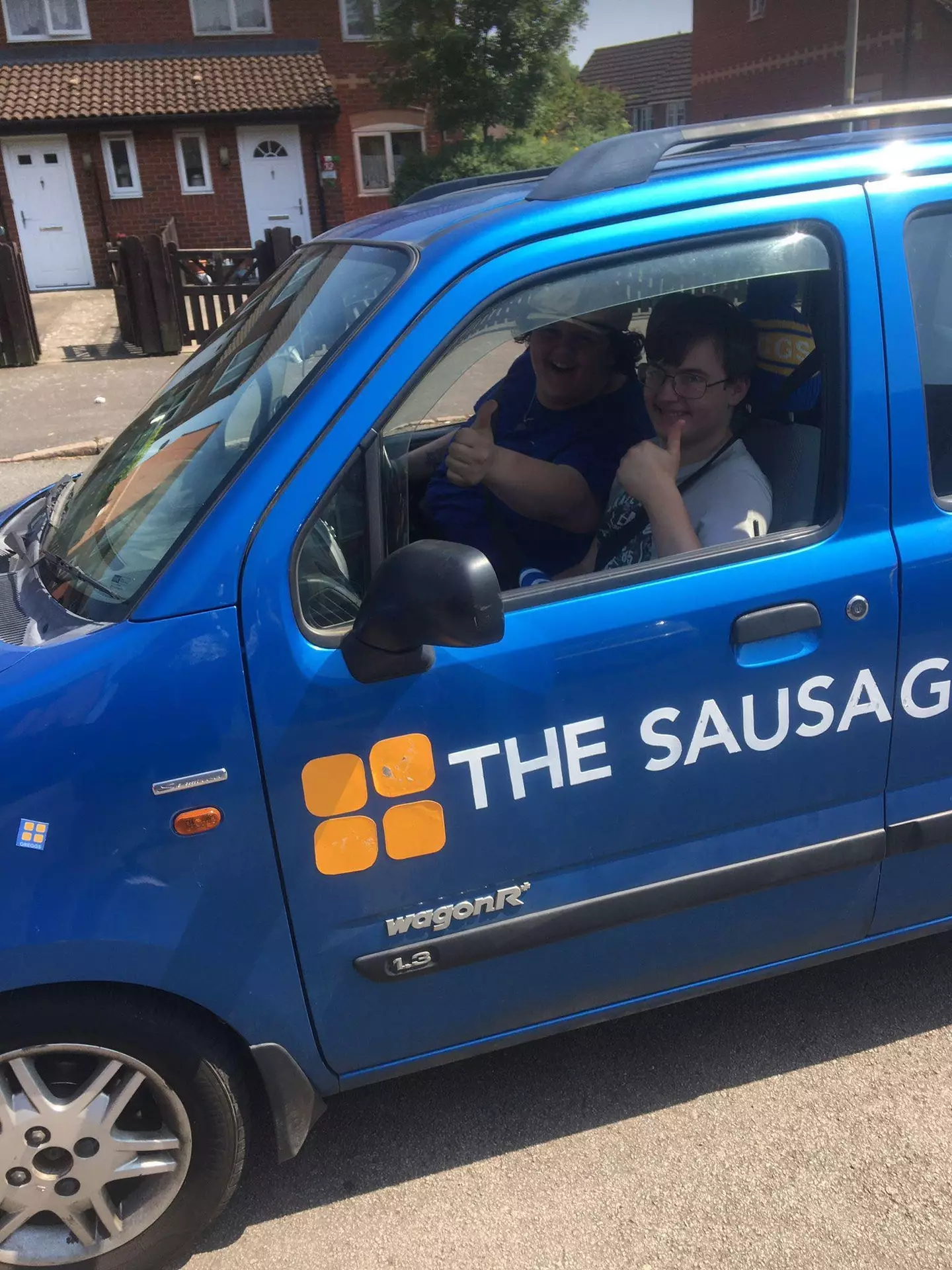 Joe and pal Dylan took the Sausage Roller for a spin.