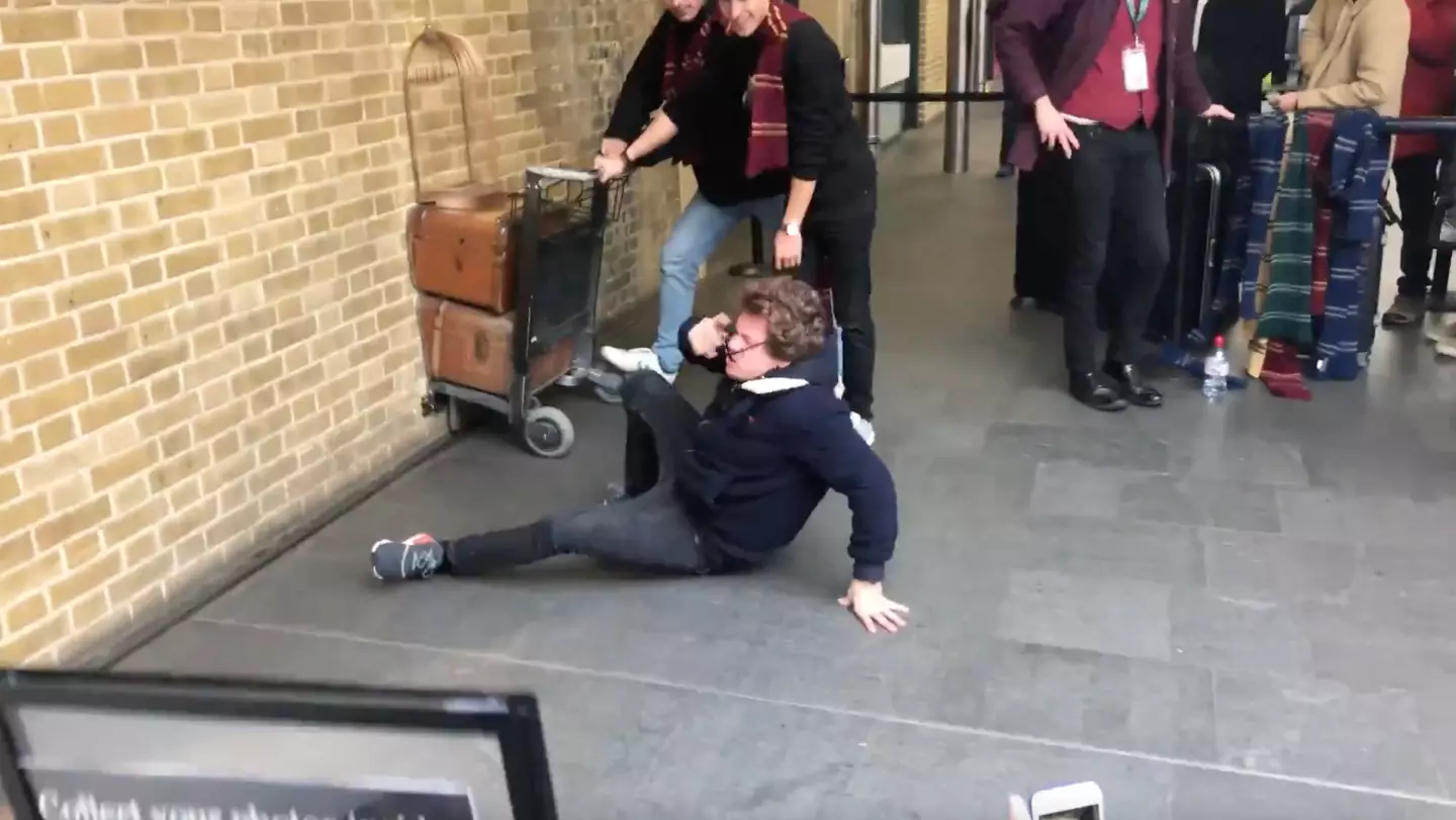 The man absolutely decked it into the wall.