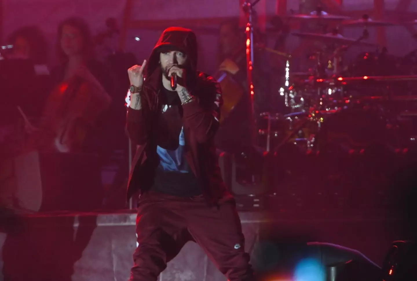 "There's vomit on his sweater already/mom's spaghetti" (John Atashian/Getty Images)