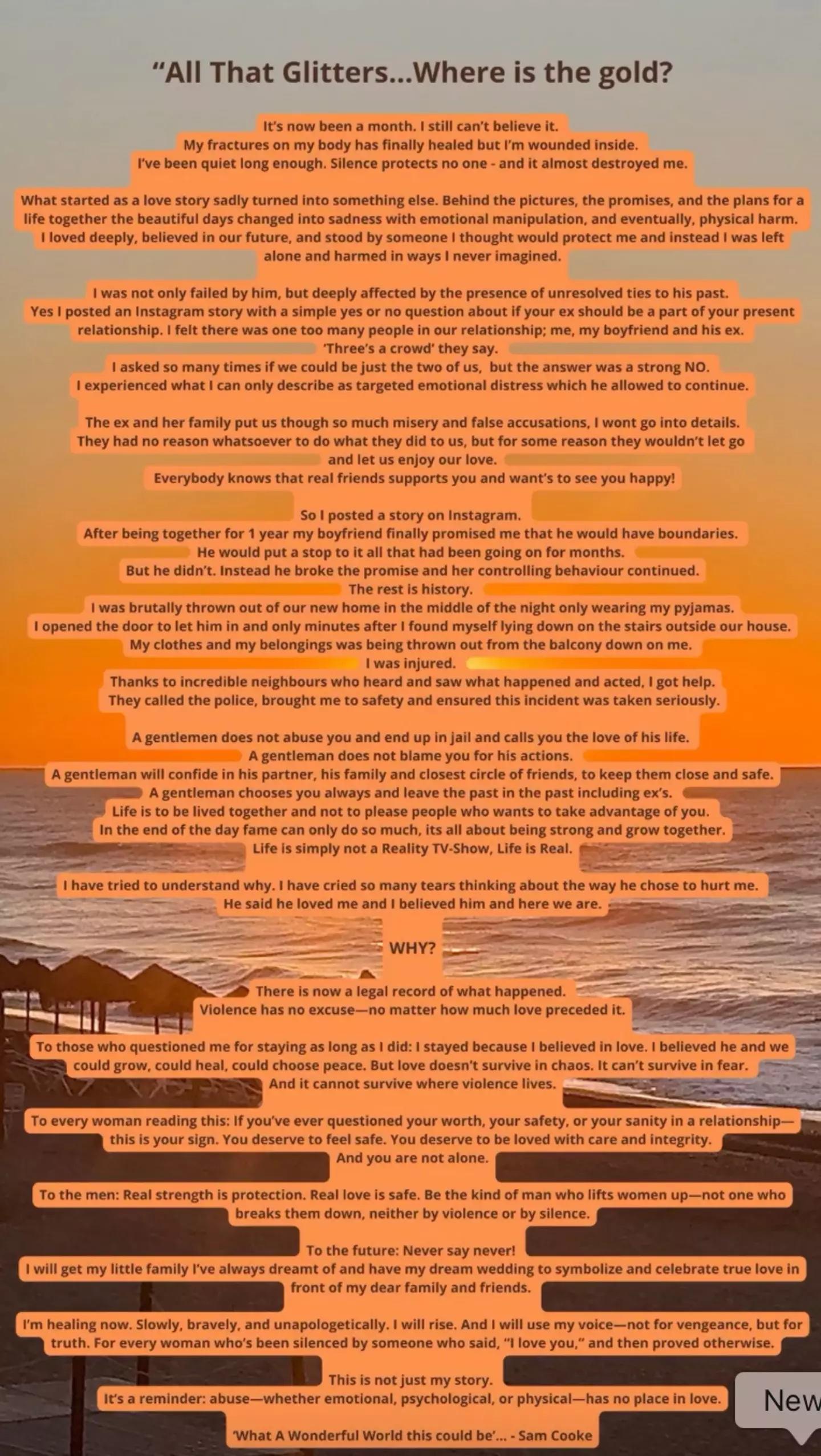 Nicoline shared the statement online (Instagram/@nicolineartursson)