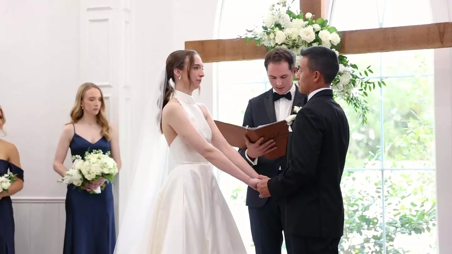 The bride had wanted an 'adult-only' wedding, but someone brought their baby. (Kennedy/@themontgomerysphotofilm)