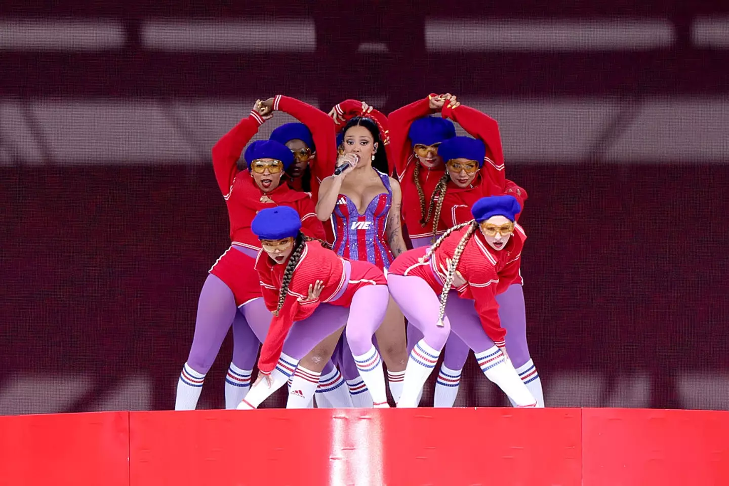 Doja Cat performed during Chelsea's match against PSG (Kevin Mazur/Getty Images for Global Citizen)