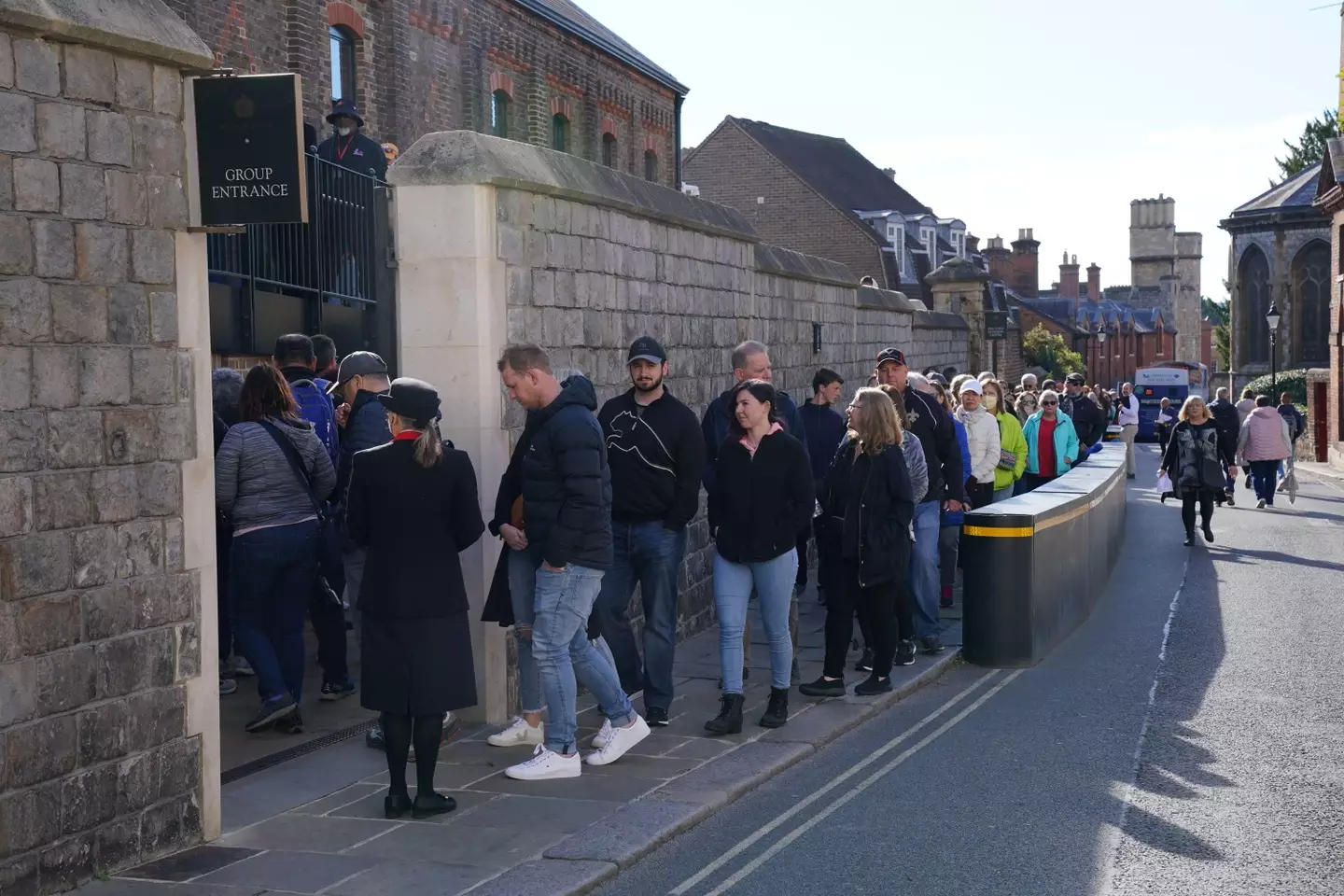 People queue outside as Windsor Castle and St George's Chapel reopen to public for first time since Queen Elizabeth II's death.
