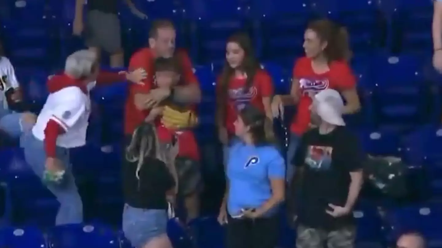 Footage shows viral baseball woman continued to argue with fans after 'stealing' ball from kid