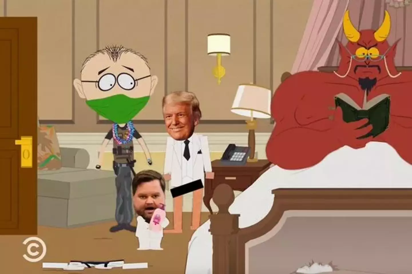 JD Vance offers to lube up Satan for Trump in the new episode (Paramount)